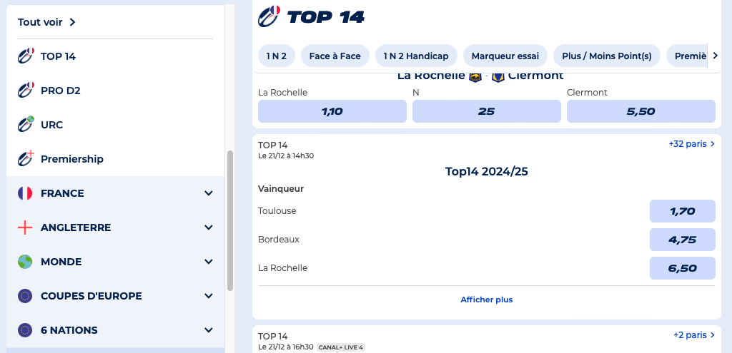 Parions sport rugby