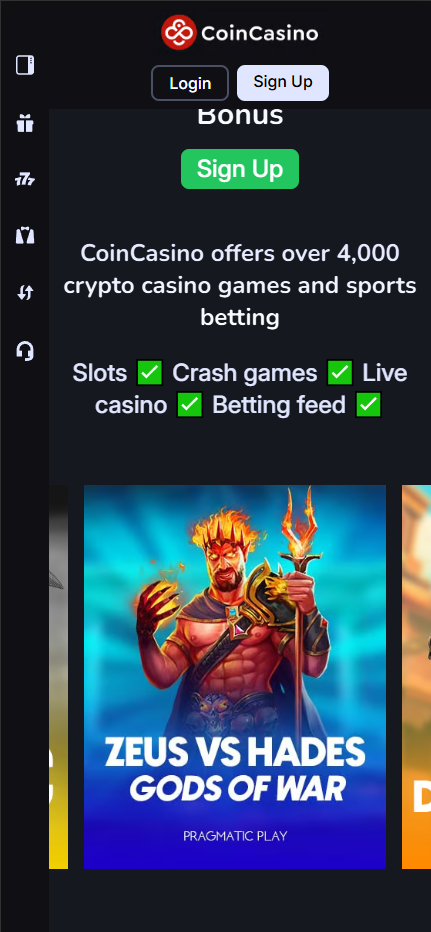 coincasino casino zonder Cruks