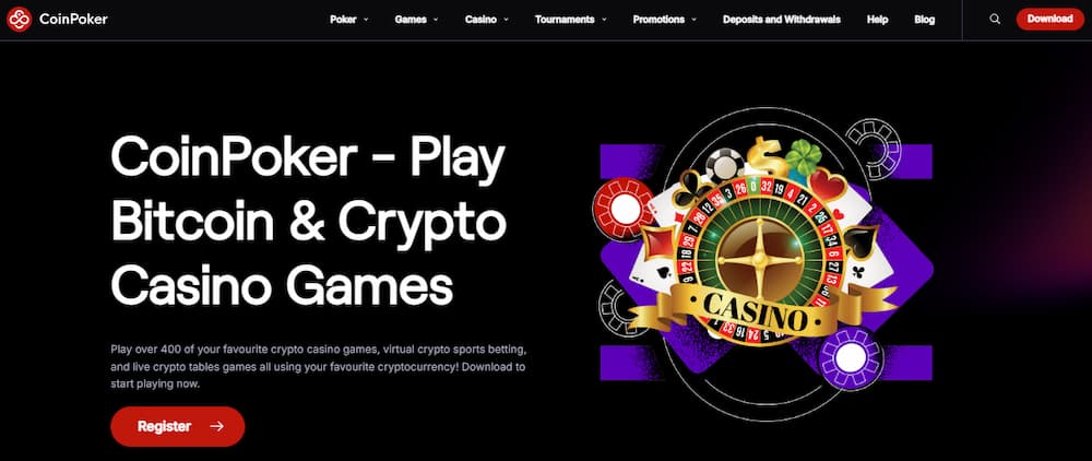 CoinPoker crypto casino page
