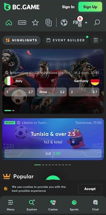 bc.game mobile homepage