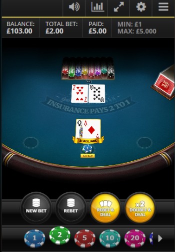 AU blackjack mobile