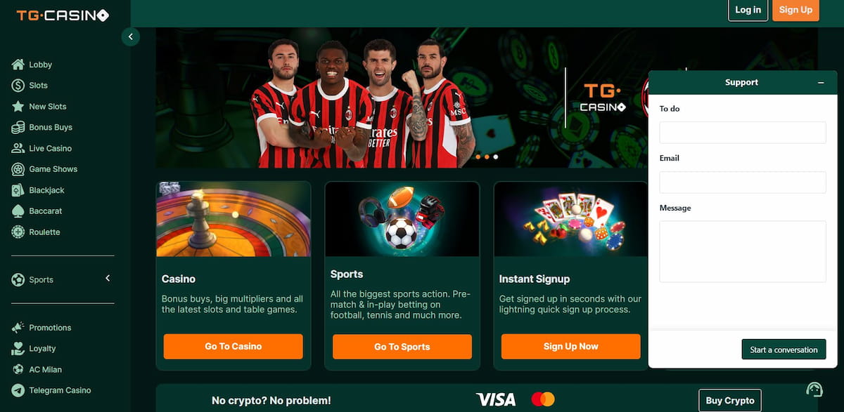 Kundenservice bei TG.Casino