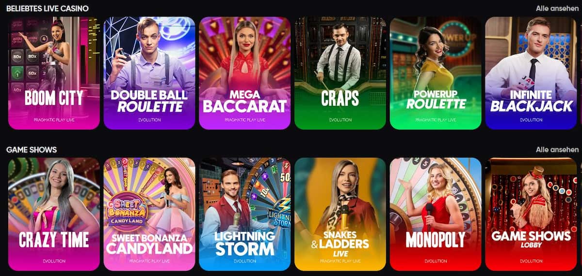 Live Casino bei Golden Panda Casino