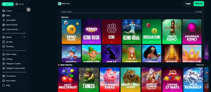 Mega Dice Keno