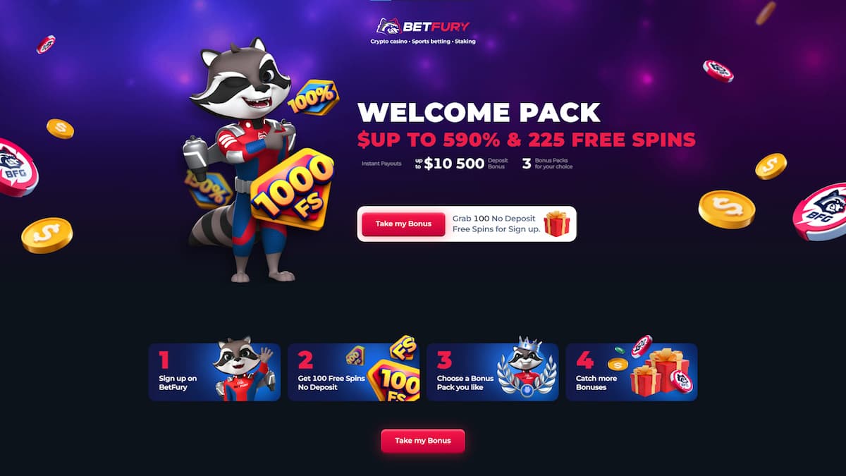 Betury no deposit promo offering 100 free spins for signing up.