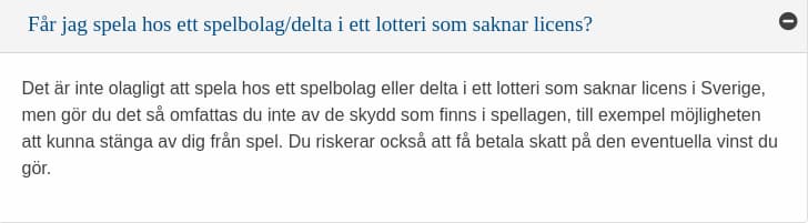 Casino utan svensk licens är lagligt enligt Spelinspektionen