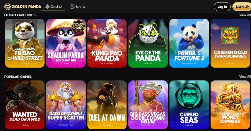 Populární hry v Golden Panda casinu