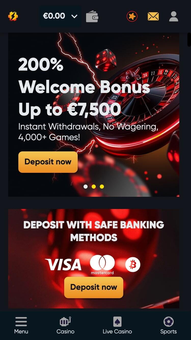 Instant Casino welcome bonus as seen on mobile.
