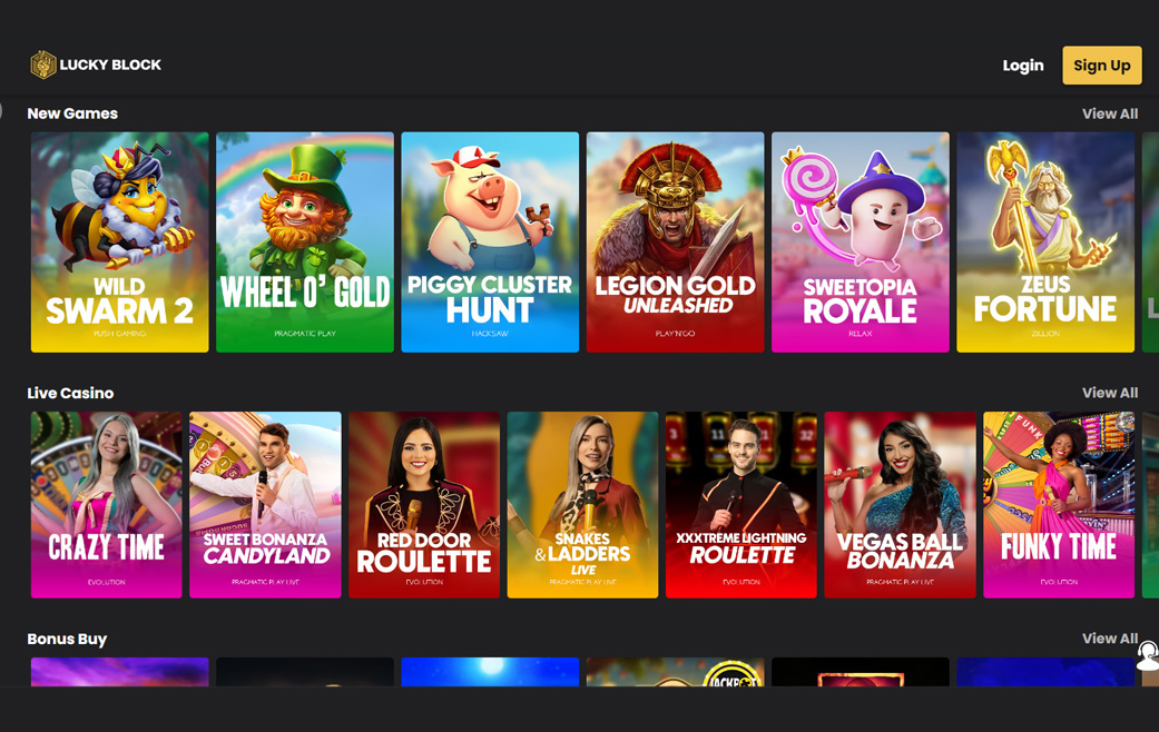 all games available at lucky block