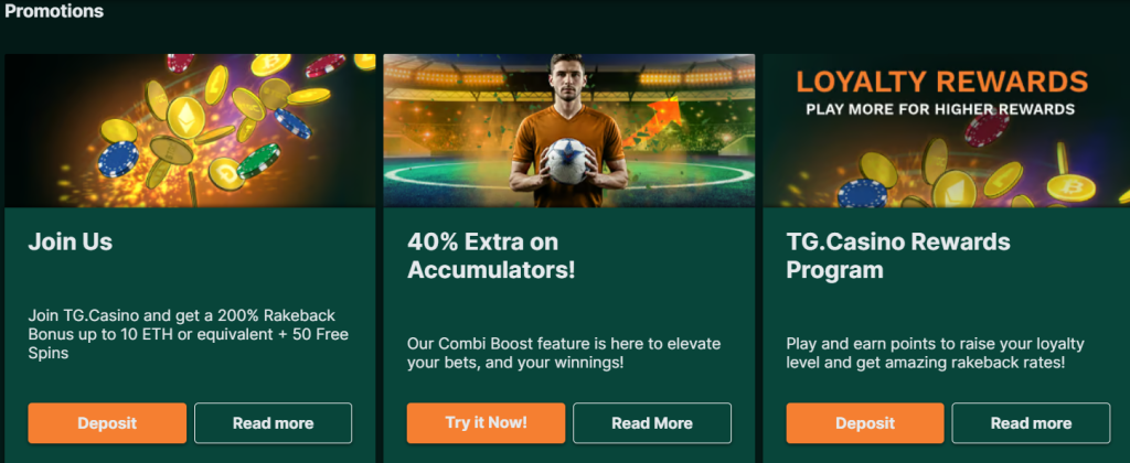 Bonusy na TG.casino