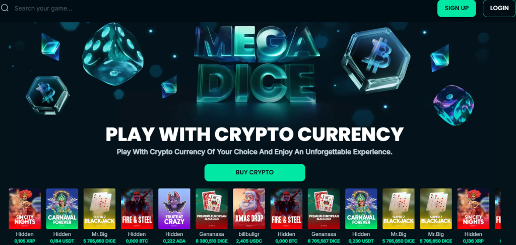 Zahraniční casino Mega Dice