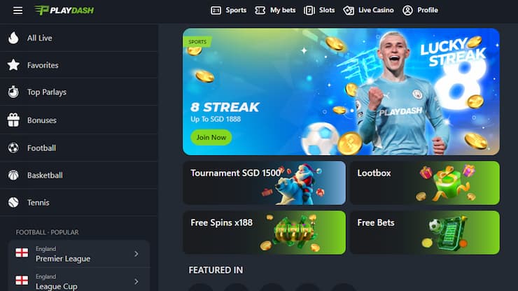 playdash sports homepage