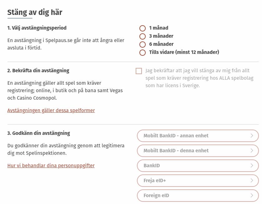 Så fungerar Spelpaus