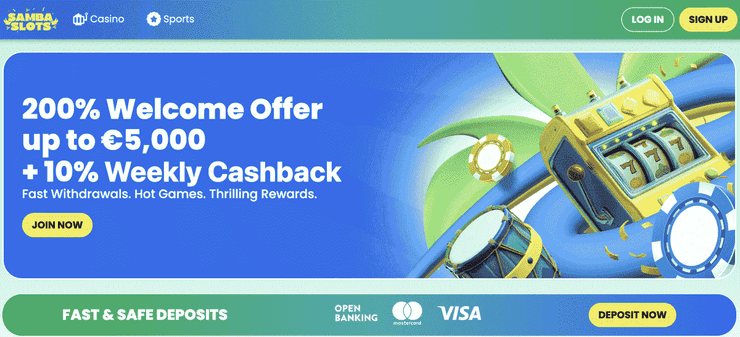 Samba Slots safe and fast withdrawal casino