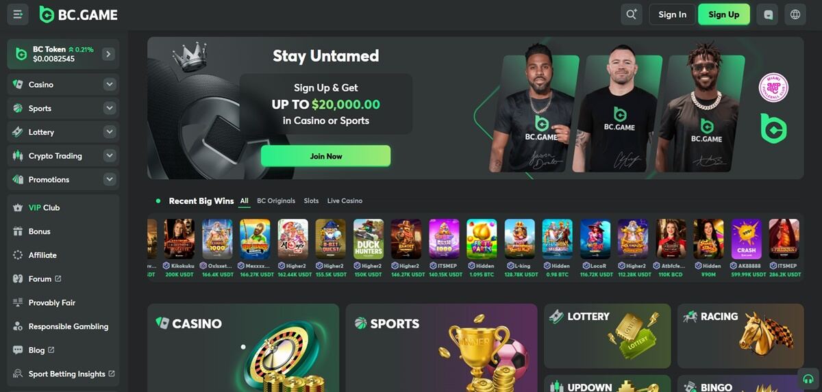 BC.Game – Supports Binance Coin Plus 200+ Other Cryptos for Deposits