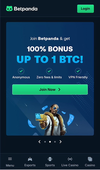 The Betpanda Canada crypto casino on mobile
