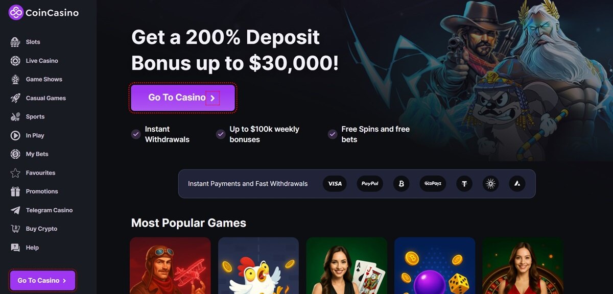 CoinCasino – Best Overall Platform for Binance Coin