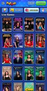 a preview of the live dealers at Pistolo Casino