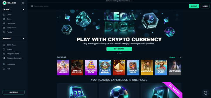 mega dice telegram casino games