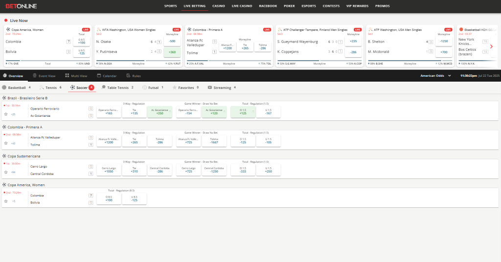 Live Betting at BetOnline Sportsbook
