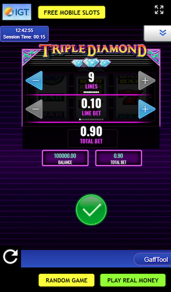 Triple Diamond Slot Betting Options Mobile