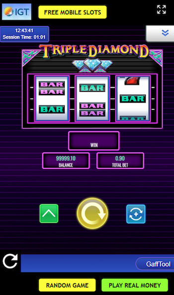 Triple Diamond Slot Machine Game Screen Mobile