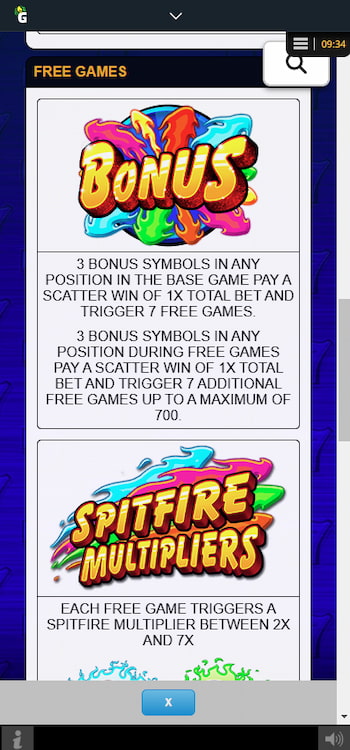 Triple Red Hot 777 Mobile Bonus Screen