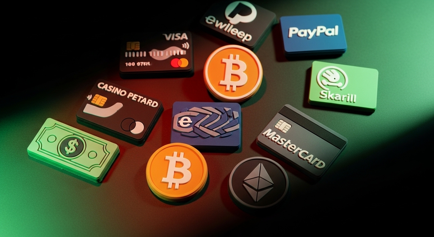 وسائل الدفع في كازينوهات الأونلاين تشمل بطاقات Visa وMasterCard وخدمات PayPal والعملات المشفرة مثل بيتكوين وإيثيريوم