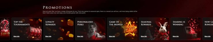 promotions and bonuses on lucky red casino site
