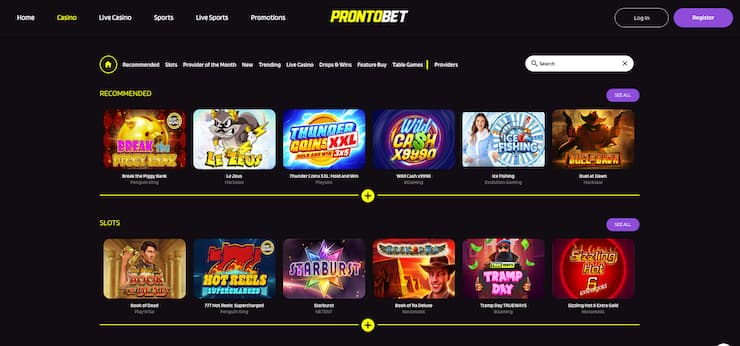 Prontobet casino slots – best online casinos Australia cashback site