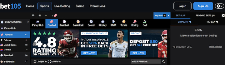 Bet105 mastercard betting site bonus and sports players can bet on