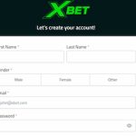 XBet Visa sportsbook account creation form showing name, gender, email, and password fields – Visa Casinos registration example