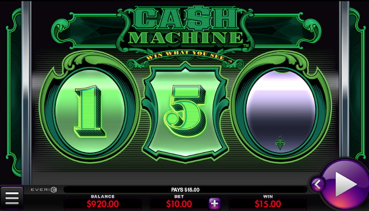 A winning combo on the Cash Machine online slot.