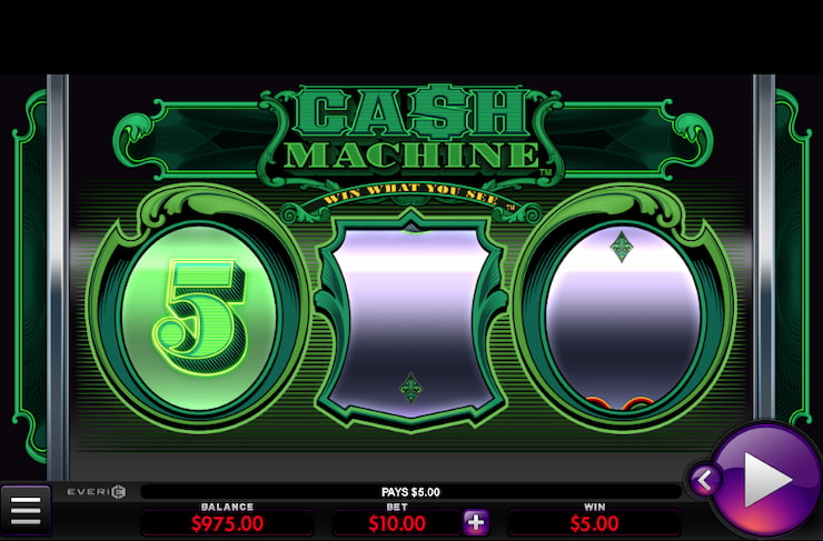 A screenshot of a win on the Cash Machine slot.