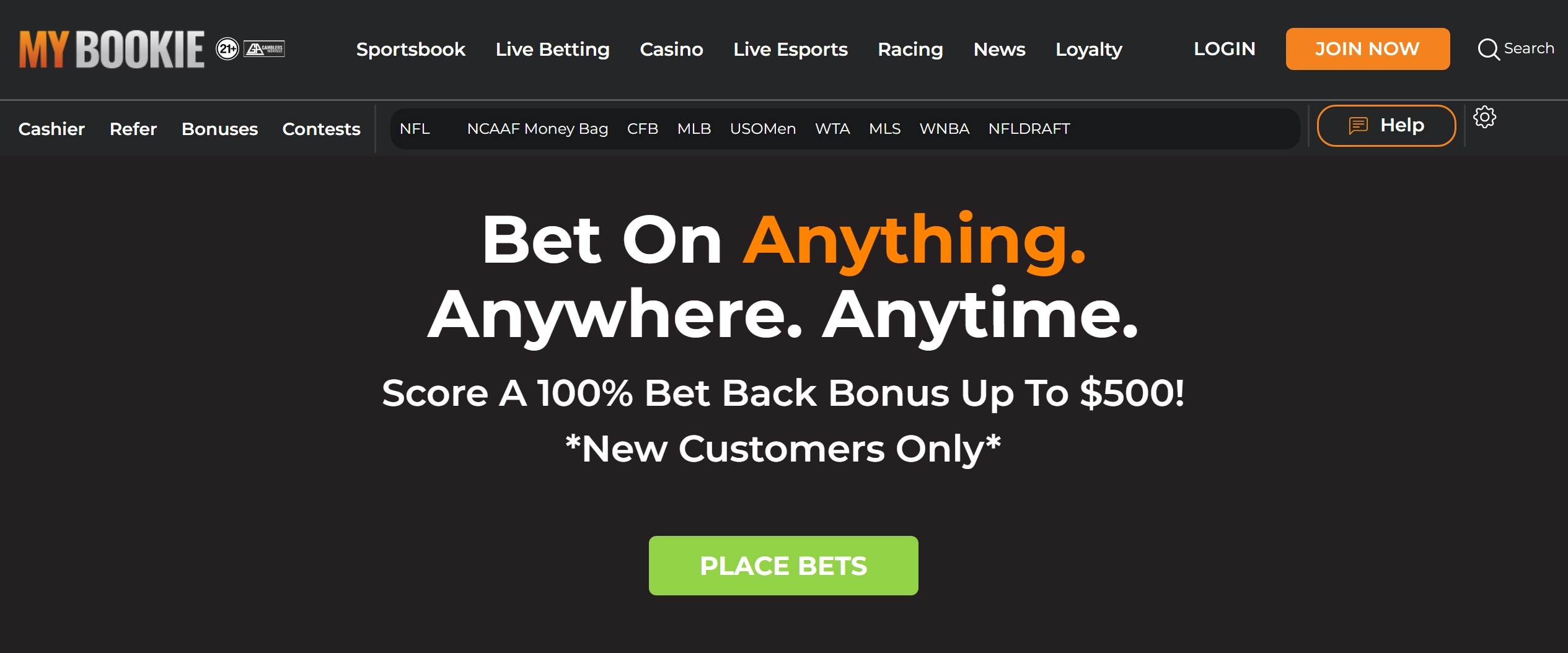 Screenshot of MyBookie esports betting site showing League of Legends odds