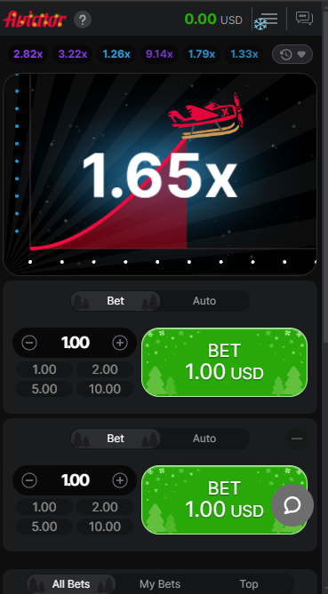 Aviator crash casino game from CoinPoker, showing multiplier rising at 1.65x.