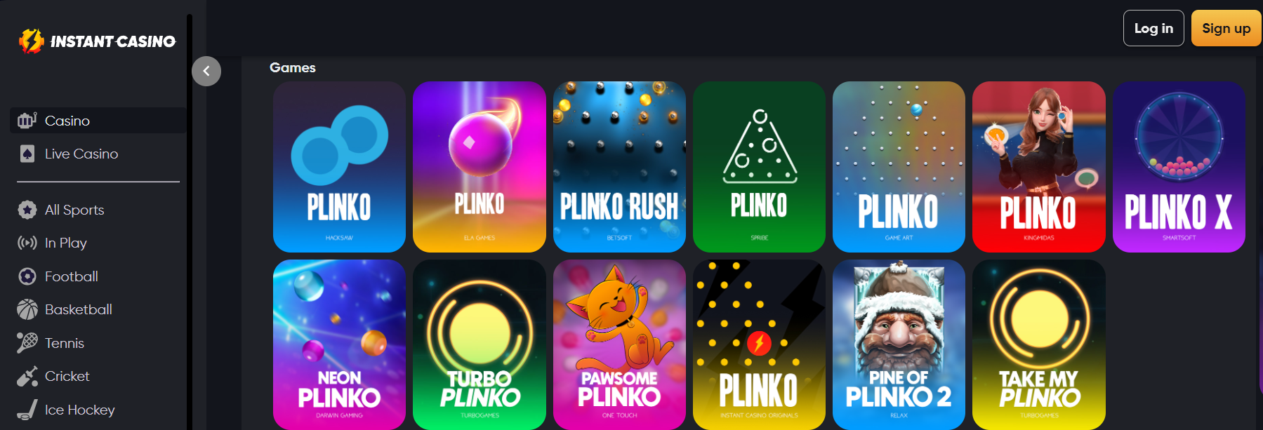 Plinko na Coinpectra