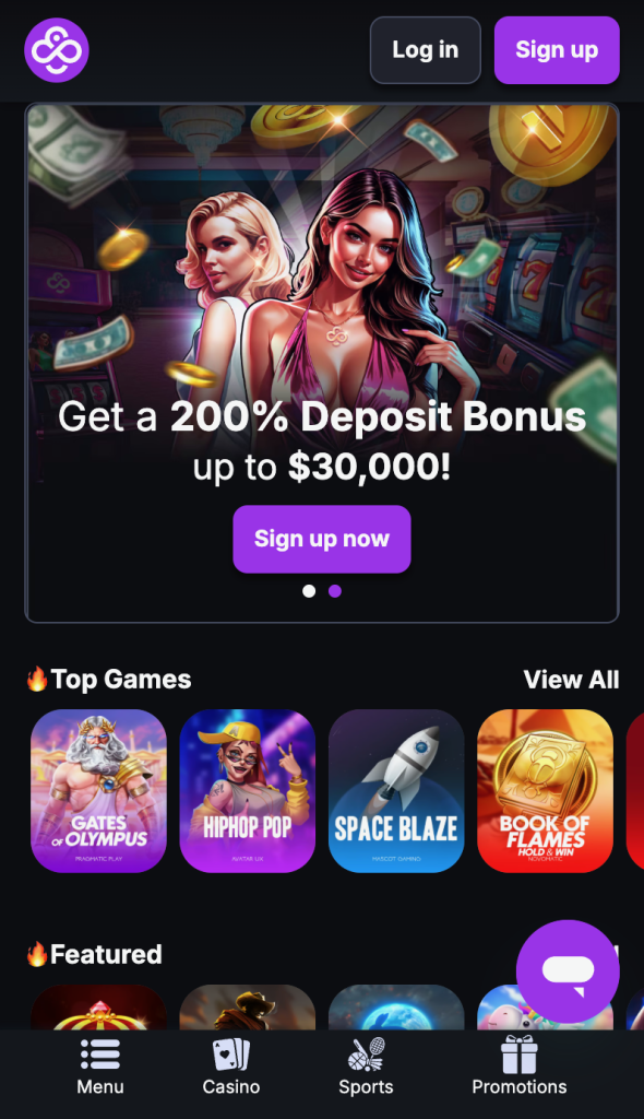 1. CoinCasino – greiti kripto mokėjimai, mobilumas ir įtraukiančios pramogos