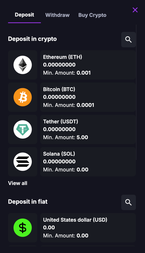 Signing up for crypto casinos: Step 3