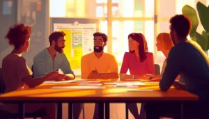 The Coinpectra editorial team discussing new projects and policies.