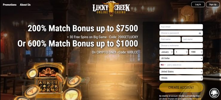 Lucky Creek Step 1 Open the Casino