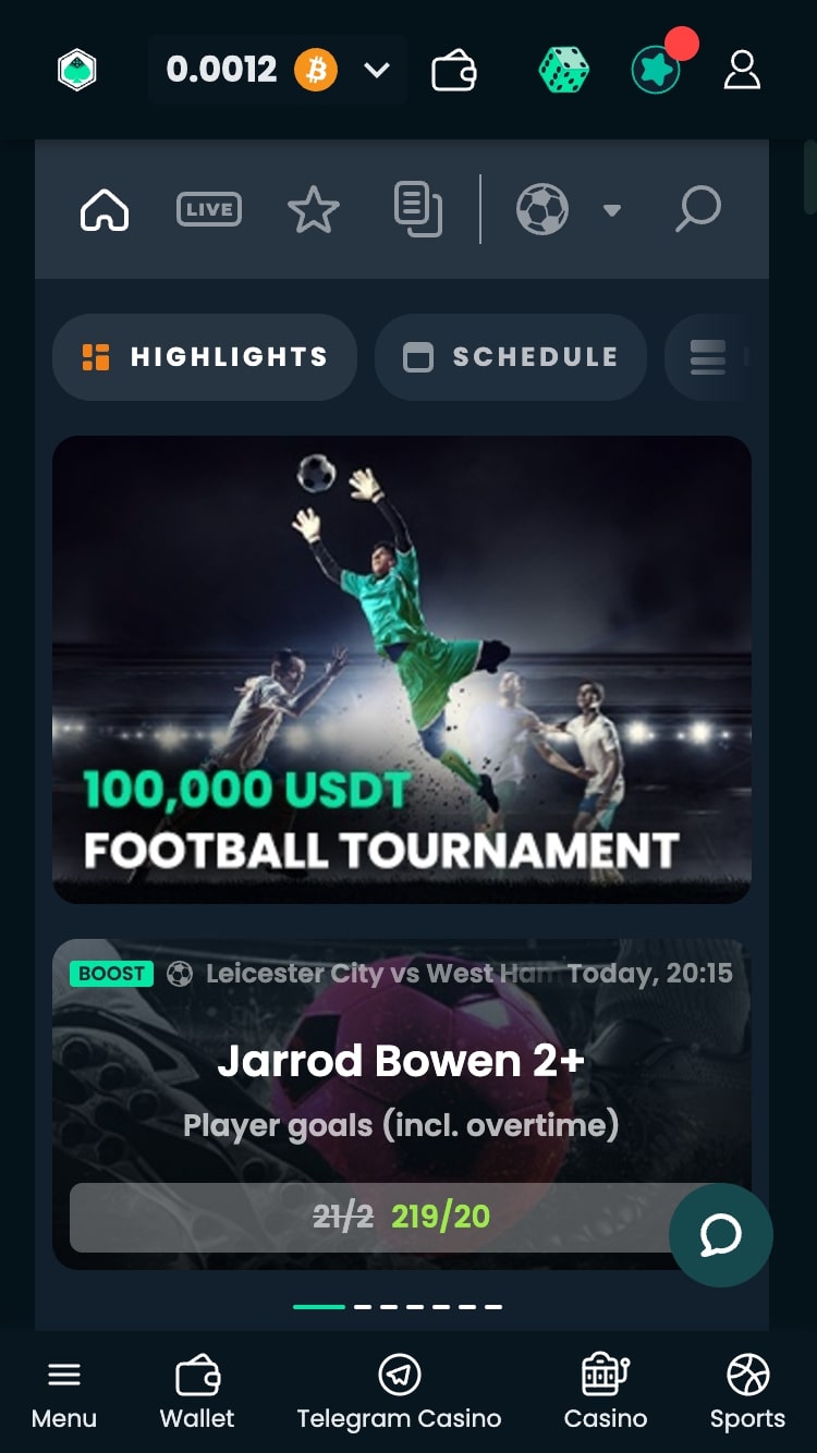 Mega Dice crypto sportsbook
