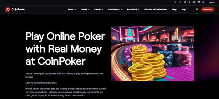 1. CoinPoker – geriausi pokerio kambariai internetu
