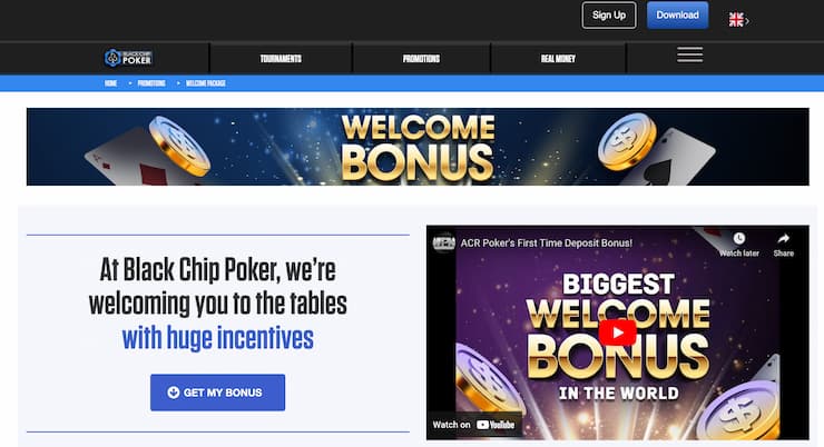 Bonus available on black chip poker site.