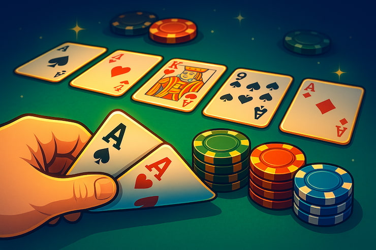 An image of a Texas Hold'em Poker game, another popular variant.
